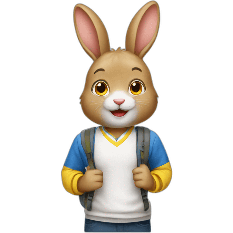 Ukrainian rabbit student emoji