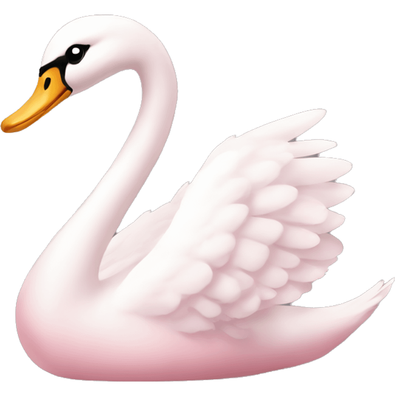 Light pink swan with bow emoji