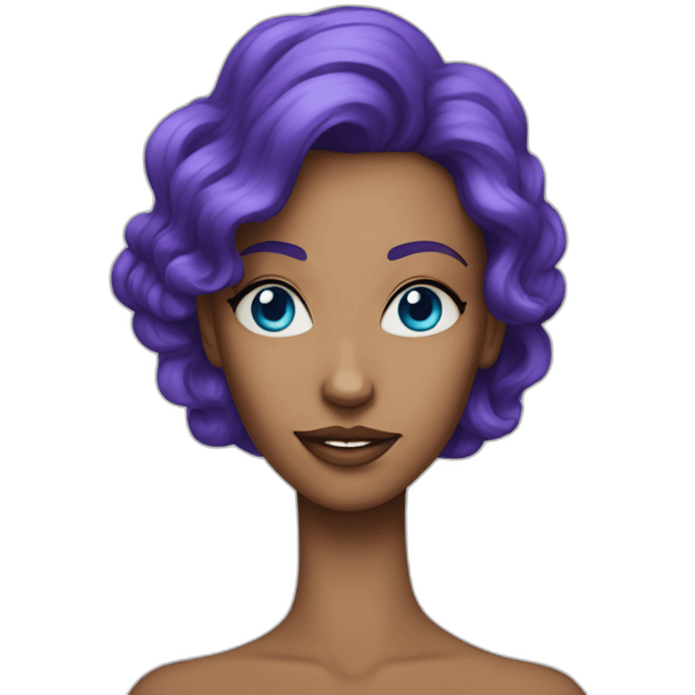 Queen with blue eyes and purple hair emoji