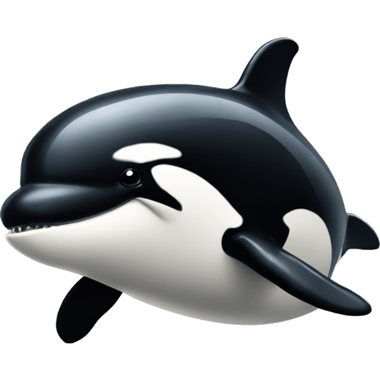 orca with closed zipper mouth emoji