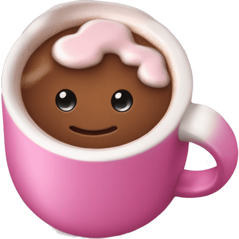 hot chocolate in a pink mug emoji