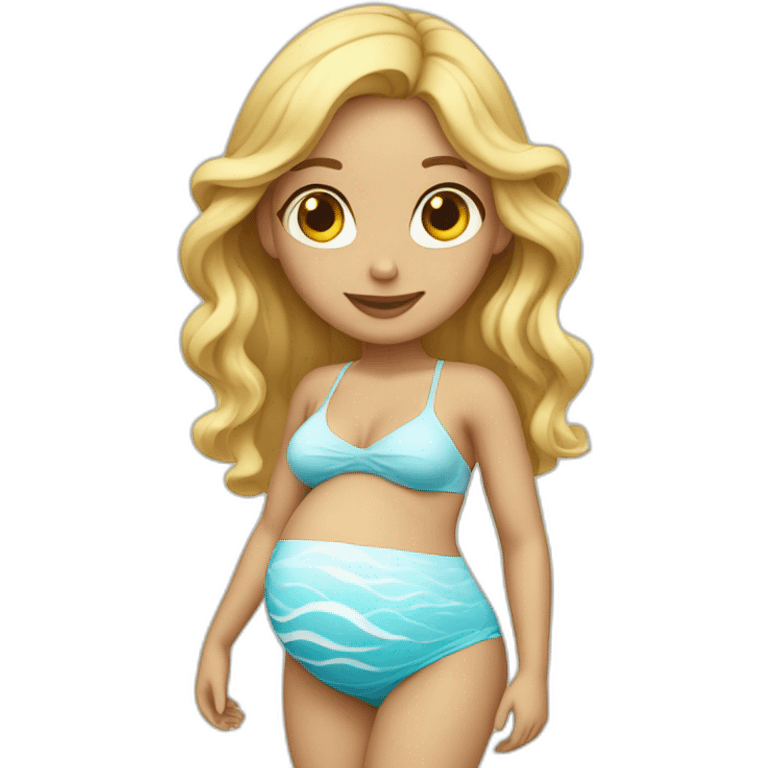 adorable pregnant blond full body women with beach-wave-hair emoji