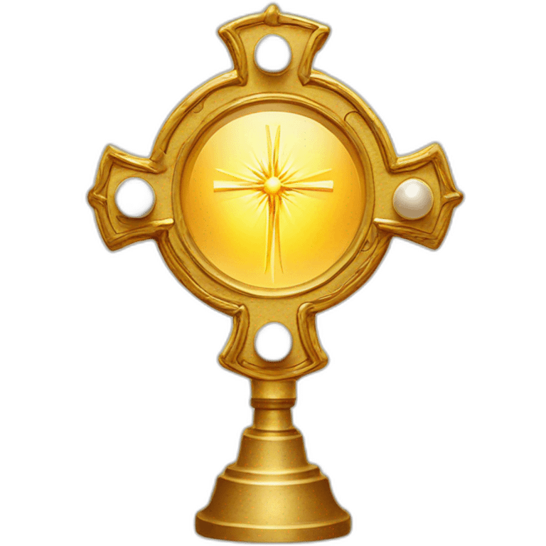 Eucharistic monstrance emoji with Christ’s face emoji