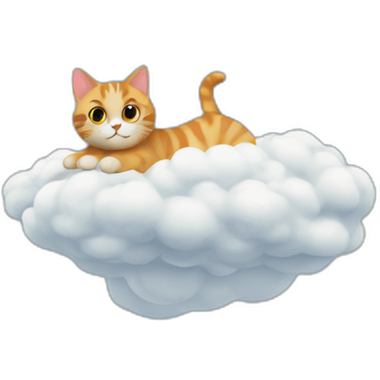 Cat flying over a cloud emoji