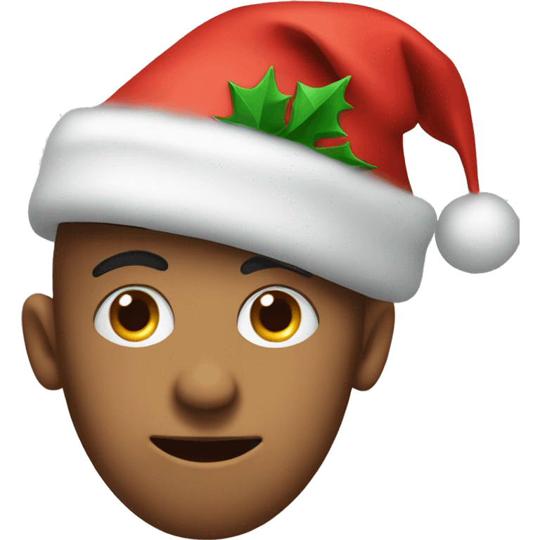 a face with percent-shaped eyes in a Christmas cap  emoji