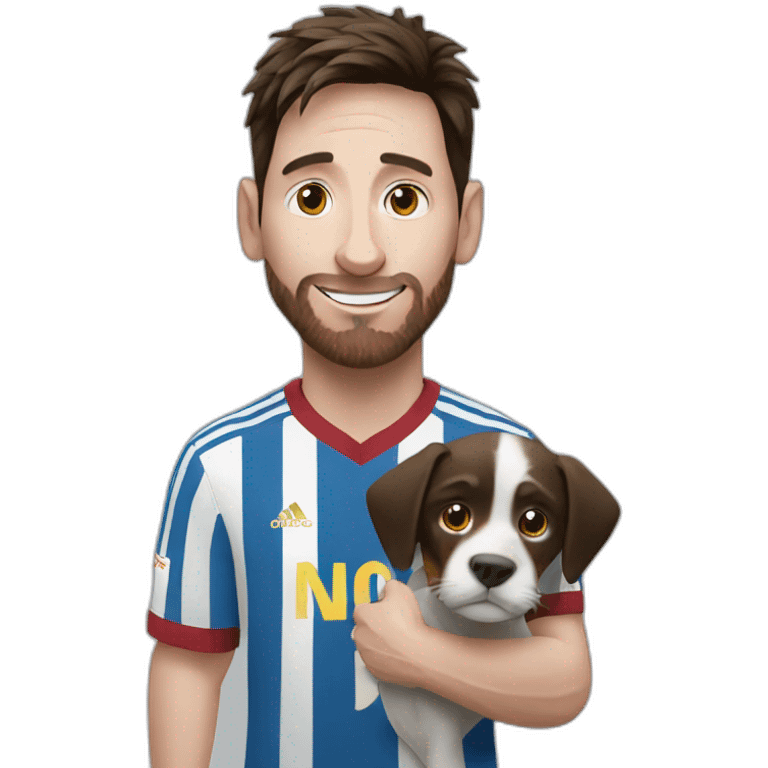 Messi with dog  emoji