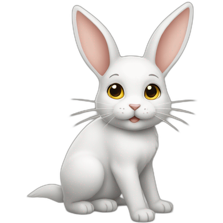 Chat sur lapin emoji