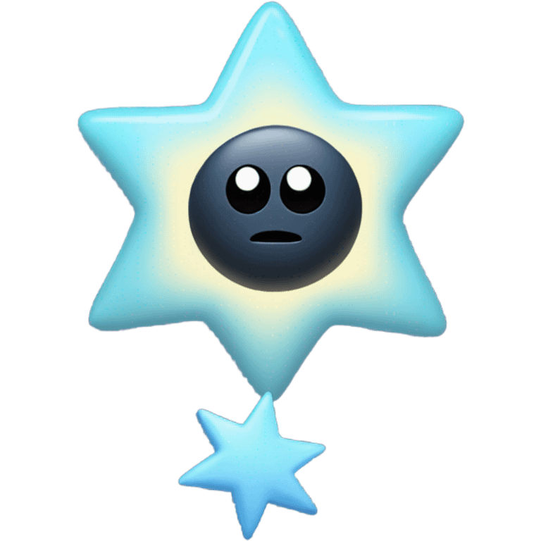 Soot sprite holding pastel blue star  emoji