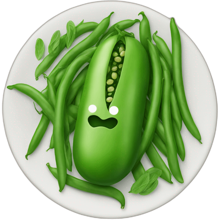 green bean inside a stomach emoji