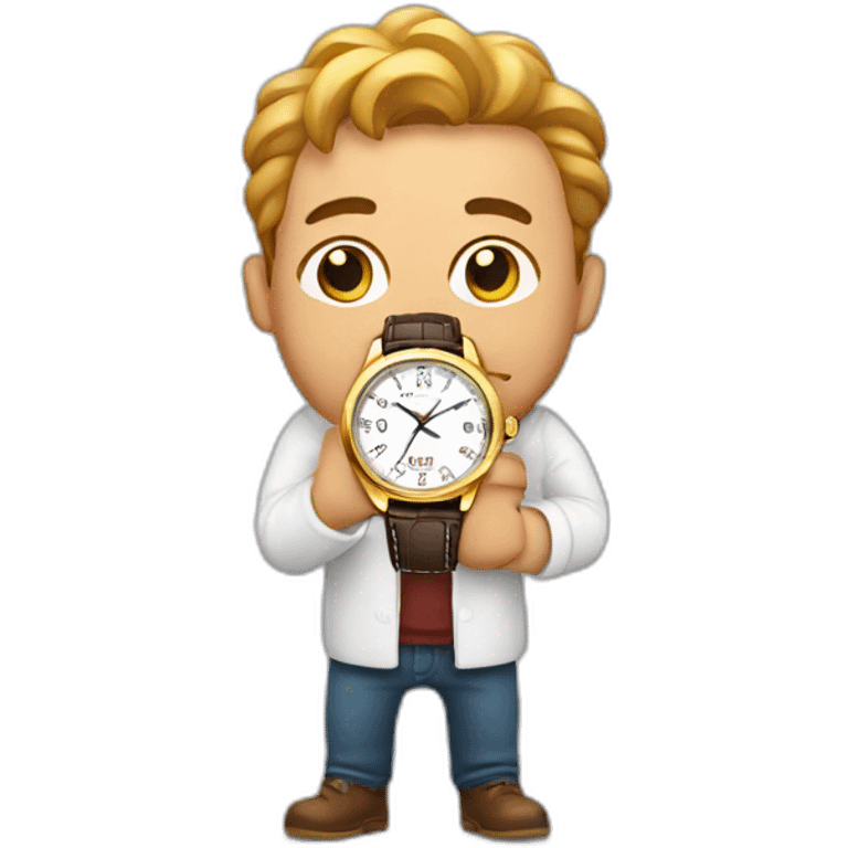 a lazy holding a luxury watch emoji