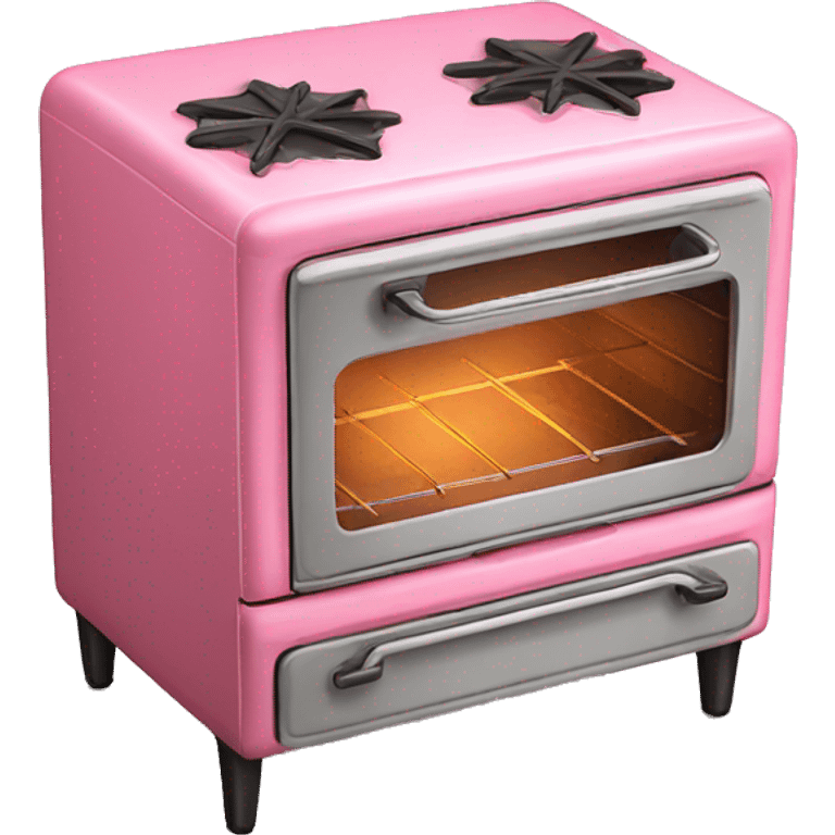 Realistic pink vintage oven emoji