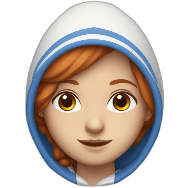 Israeli redhead girl in blue and white hoodie emoji