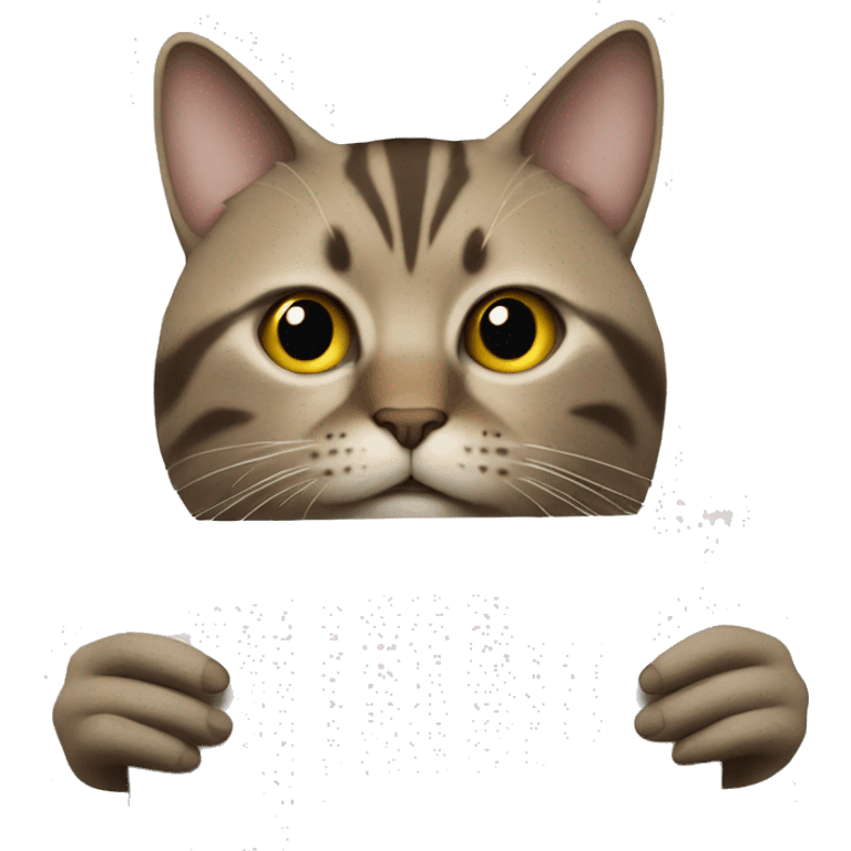 a cat holding a piece of paper that says 'anua' emoji