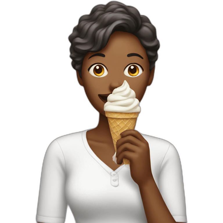 Woman eating ice cream emoji