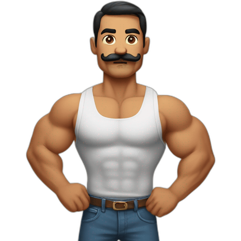 Muscle mustache expressive Cuban man emoji