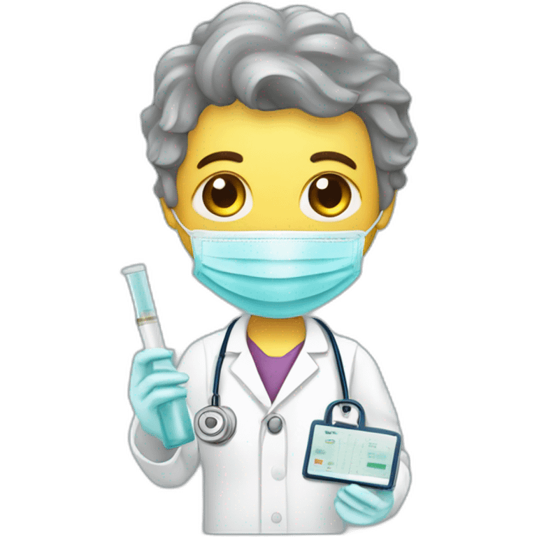 bot in medical pathology lab holding a biopsy sample emoji