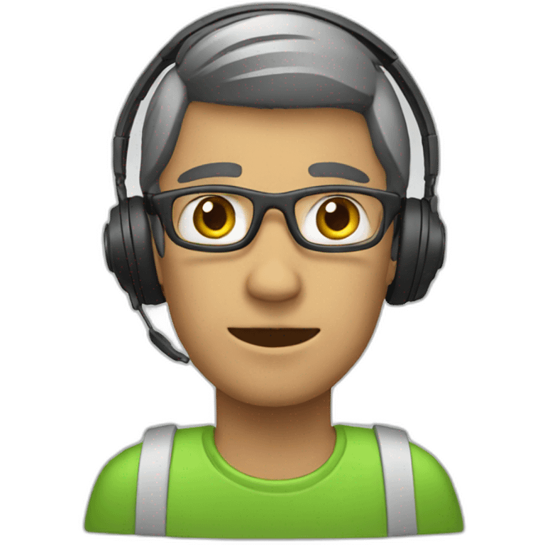 person with headset emoji