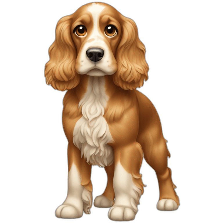 Dog-golden-english-cocker-spaniel-full-body-standing emoji