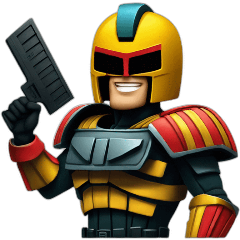 judge dredd with a clapperboard emoji