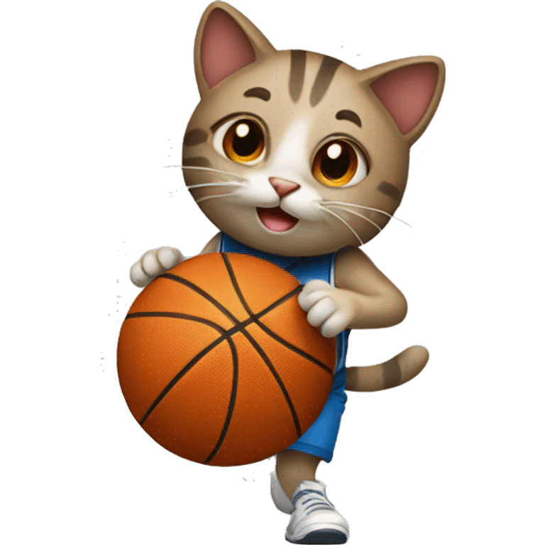 Cat playing basketball  emoji