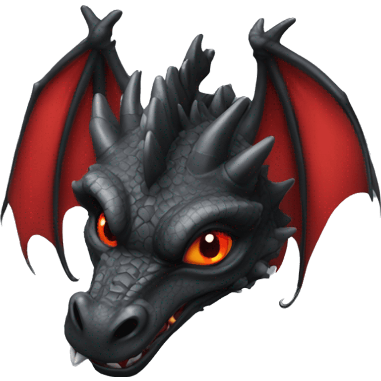 Dragon black red eyes emoji