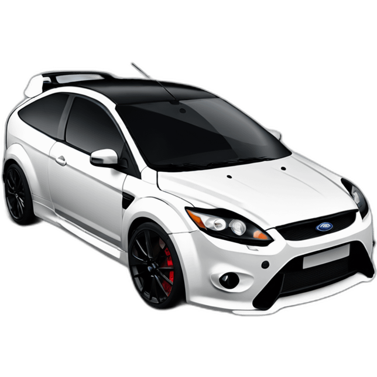 White FORD FOCUS RS with black rims emoji