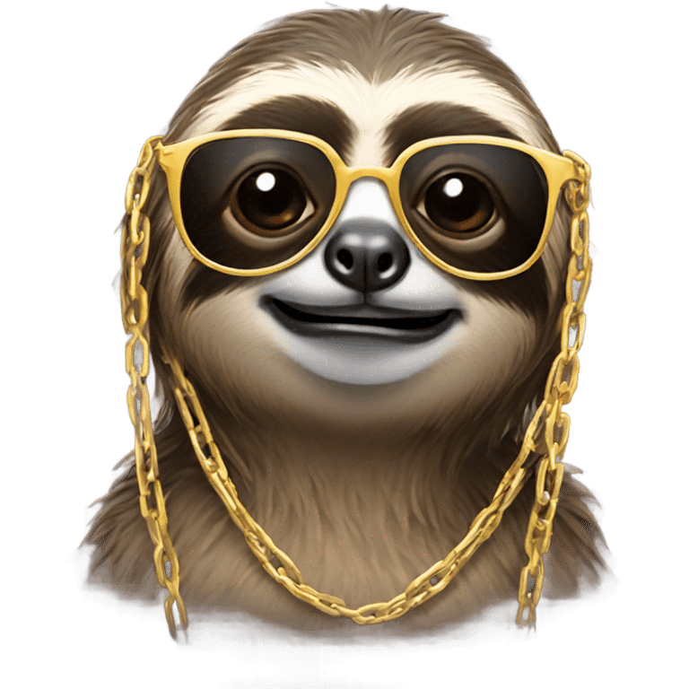 Swag Sloth with Chains and glasses emoji