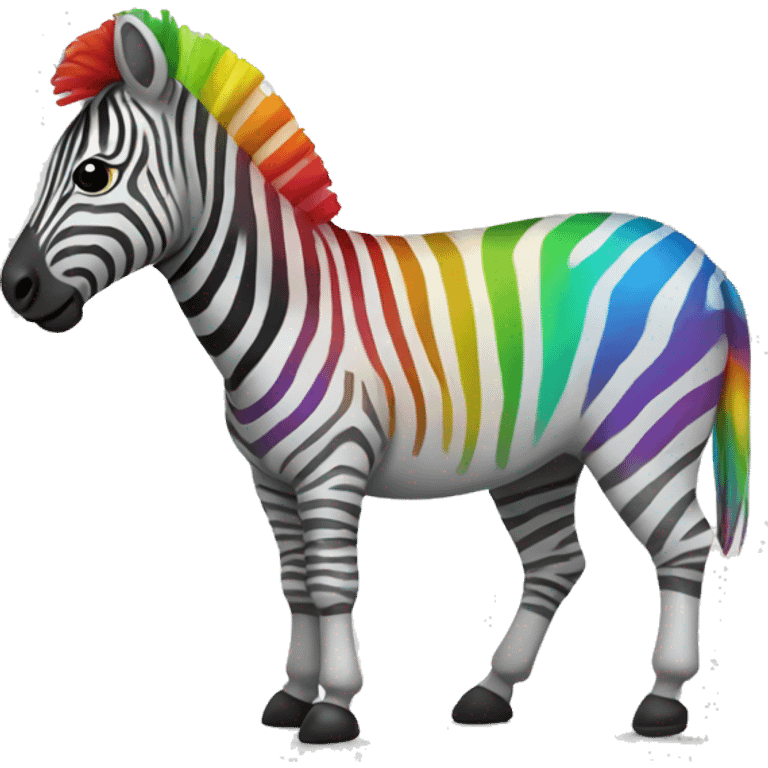 Zebra with rainbow stripes emoji