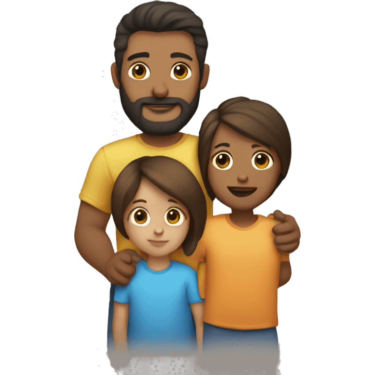 Parents holding toddler boy with love. Mother and father have brunette hair and boy has dark blonde hair. Father has a beard. They are all light skinned emoji