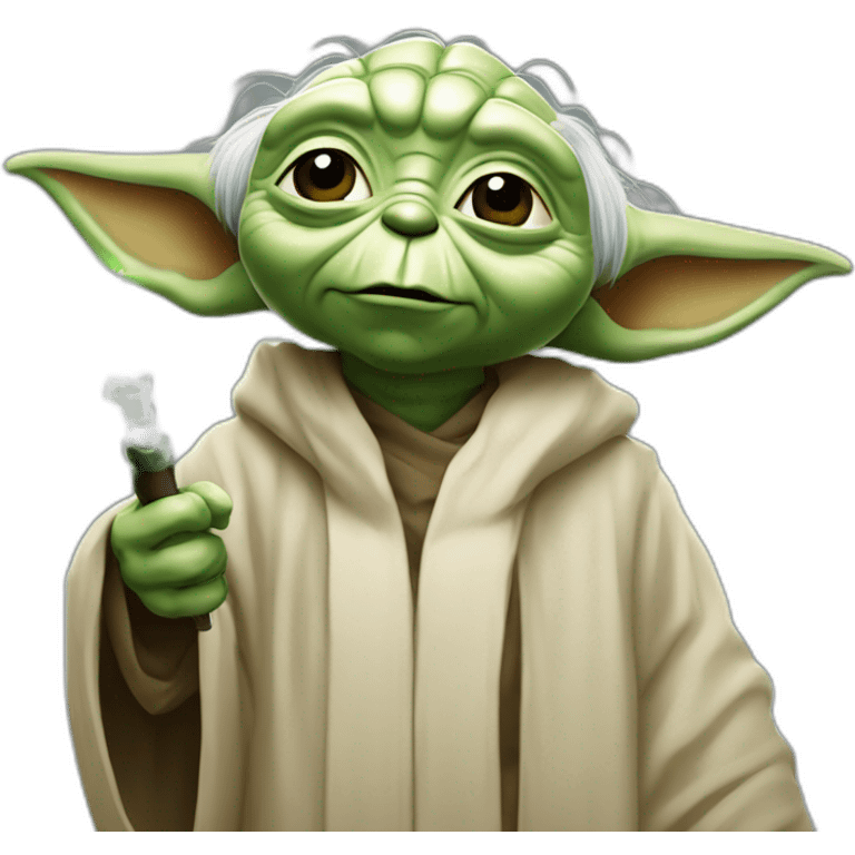 Yoda con micrófono y sentado sobre parlante emoji