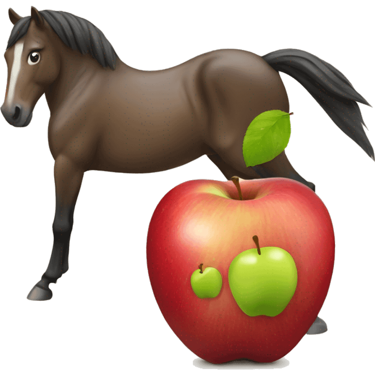 Horse with apple emoji