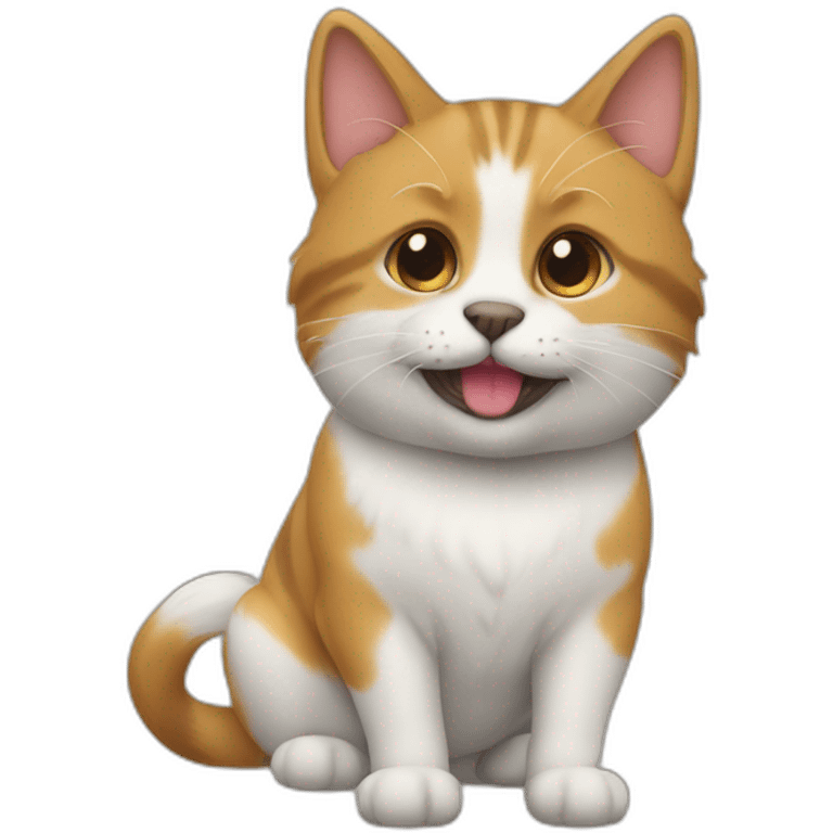 Un chat sur un chien  emoji