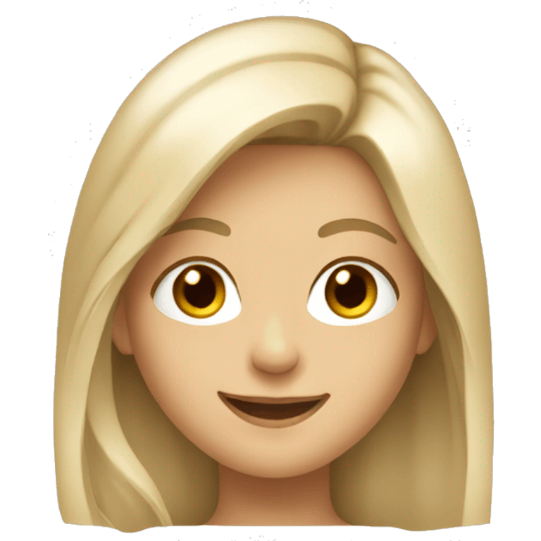 smiling girl with ashblonde shoulder long hair emoji