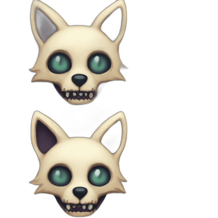 Zombie skeleton fox emoji