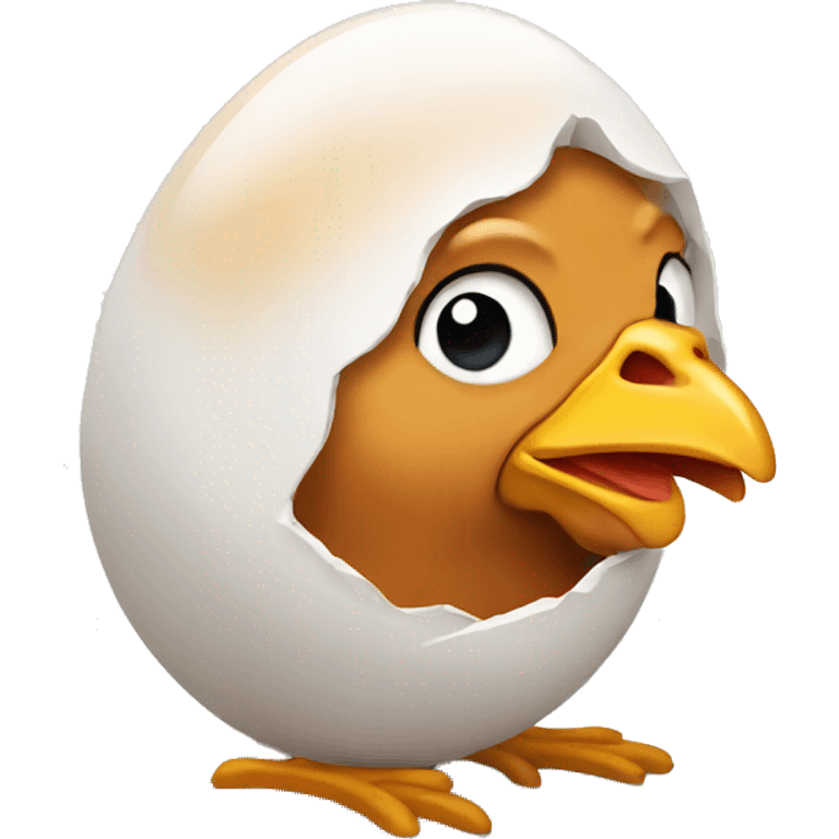 Chicken laying an egg emoji