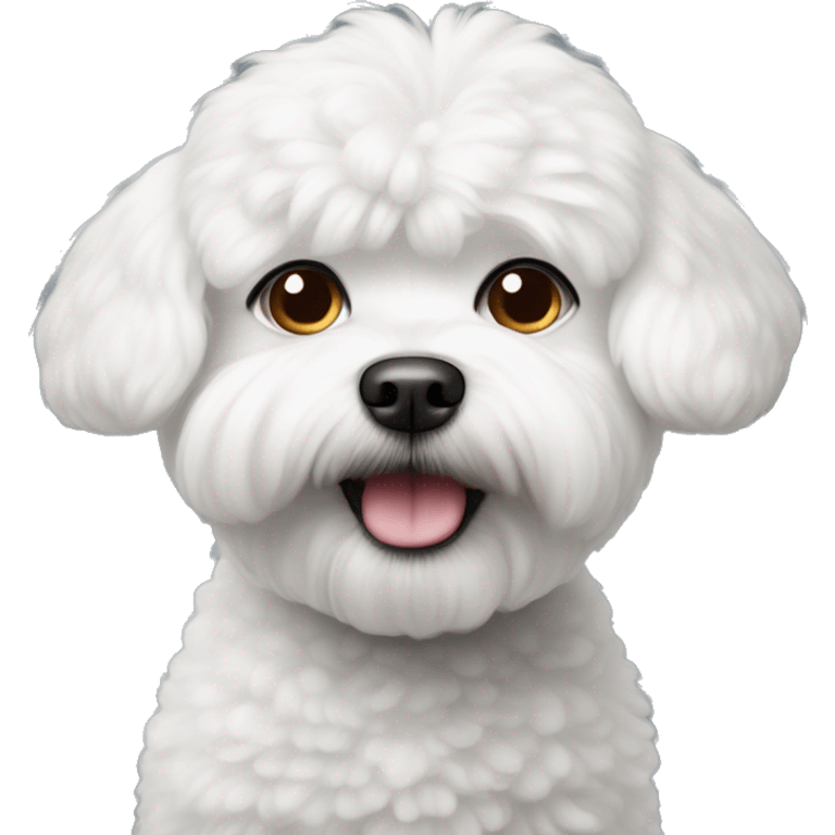 bichon frise with a very confused face  emoji