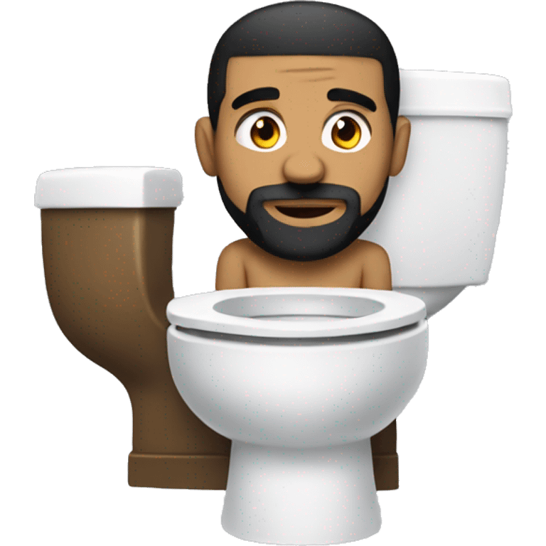 Drake with skibidi toilet emoji