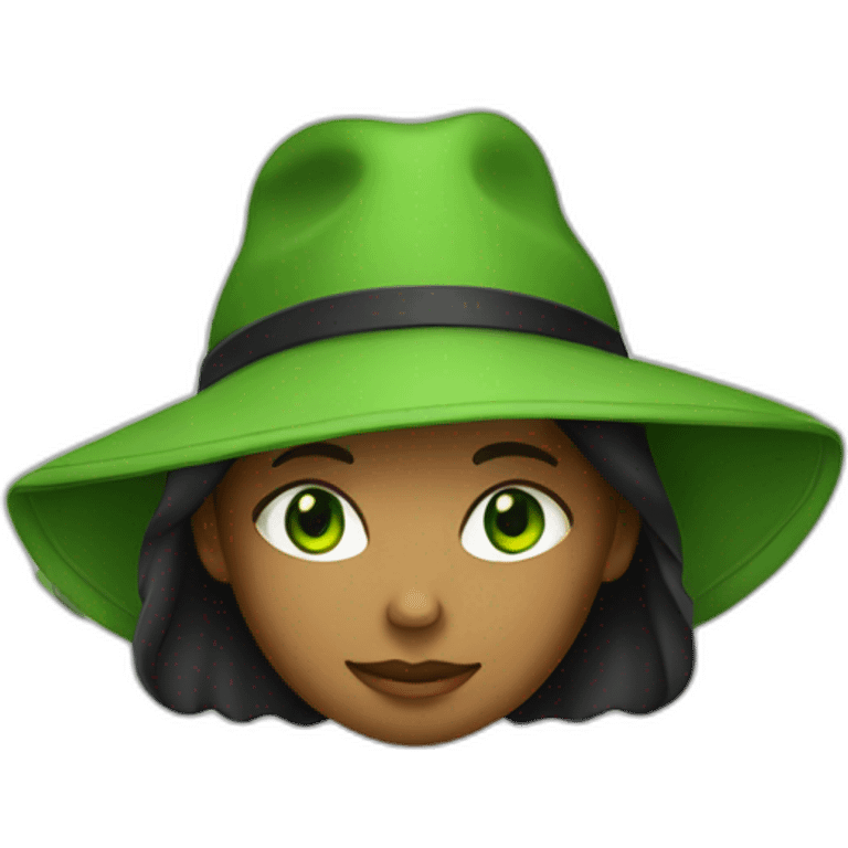 A child with green eyes, wearing a black Sun hat  and a green T-shirt with a black letter “G” on T.Shirt emoji