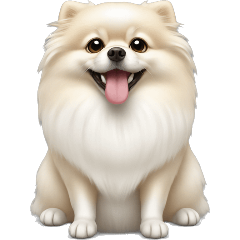 white pomeranian with bone emoji