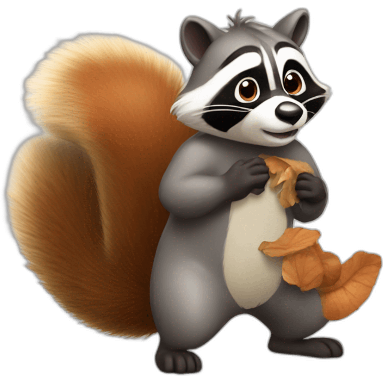 racoon vs squirrel emoji