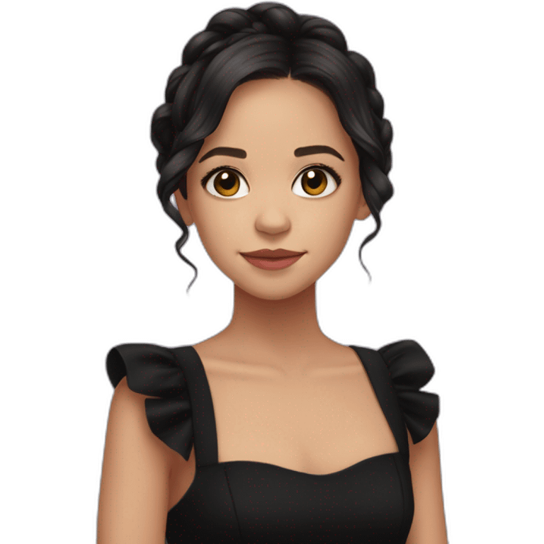 Jenna Ortega in black dress emoji