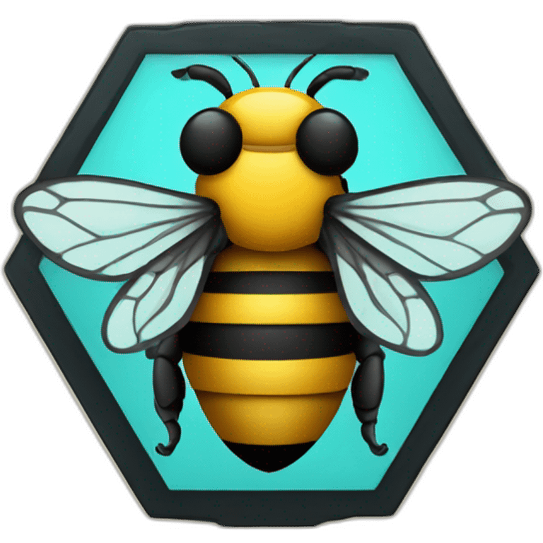 Tattoo style bee on hive emoji