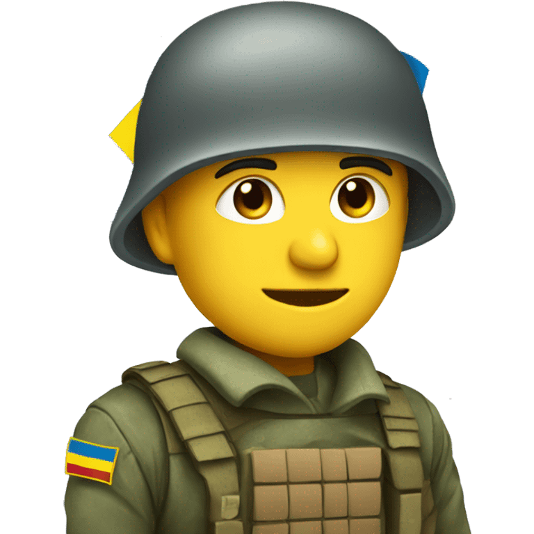 soldier with Ukrainian flag emoji