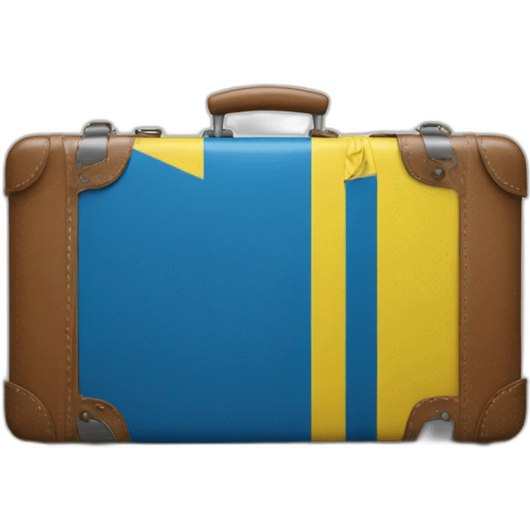 suitcase with ukrainian flag emoji