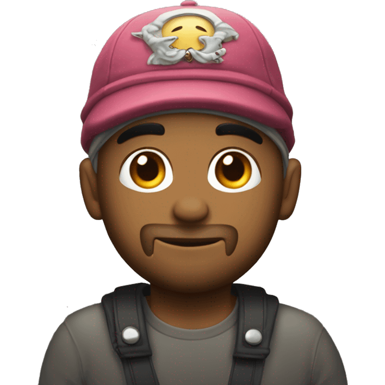 Persona con gorro y tatuajes en la cara emoji