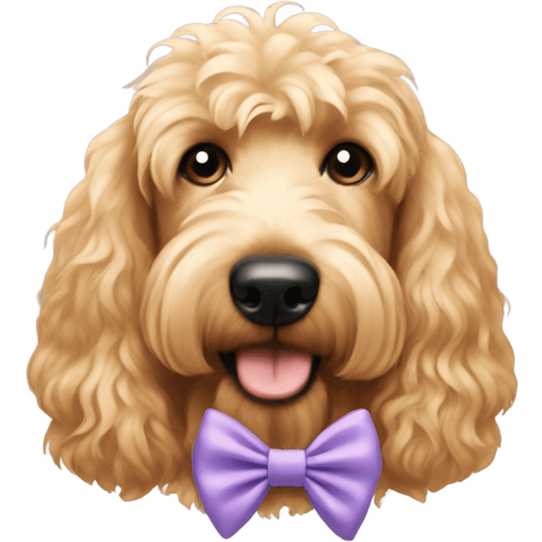 Golden doodle hair bow in ears emoji