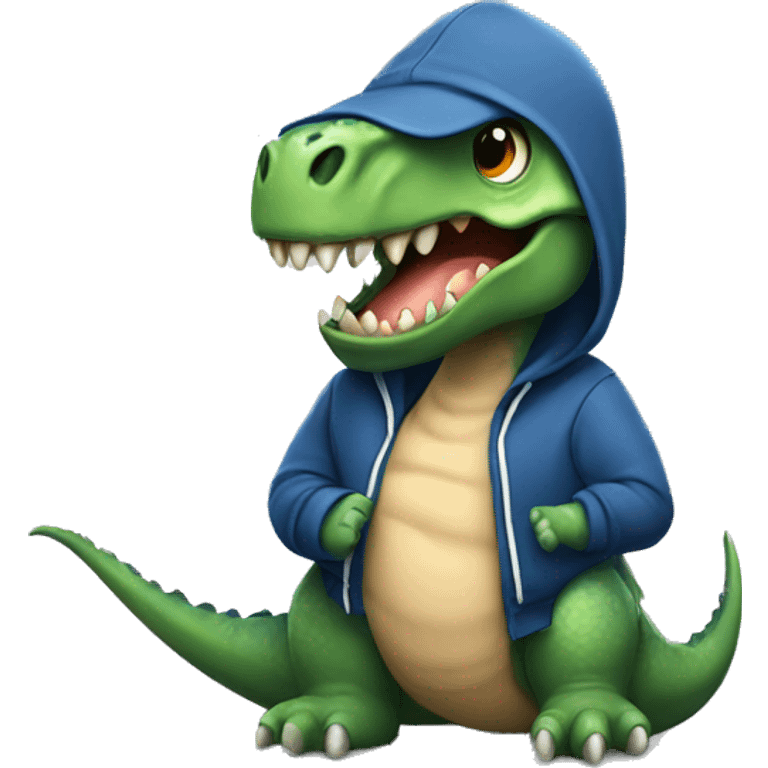 dinosaur wearing hoodie emoji