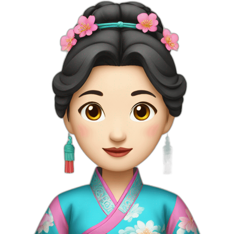 Chinese lady wear Chinese traditional clothes emoji