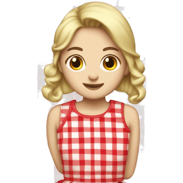 Red and white gingham dress no human emoji