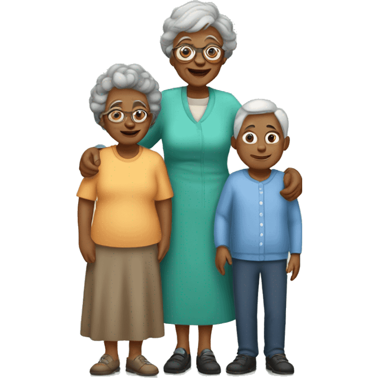 Grandma With Four grandchilds emoji